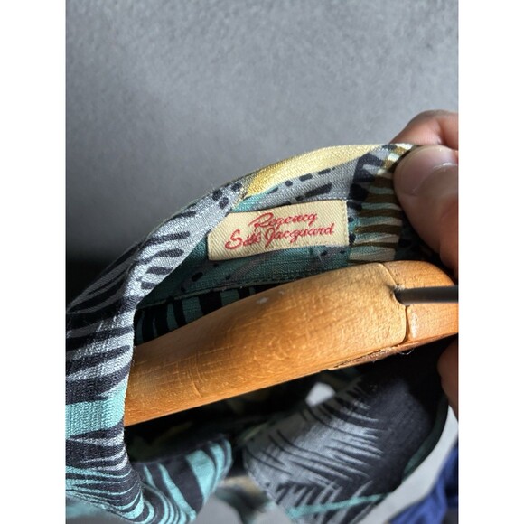 Reyn Spooner Shirt Mens L Regency Silk Jacquard Loop Collar Hawaiian Palm - Picture 4 of 12